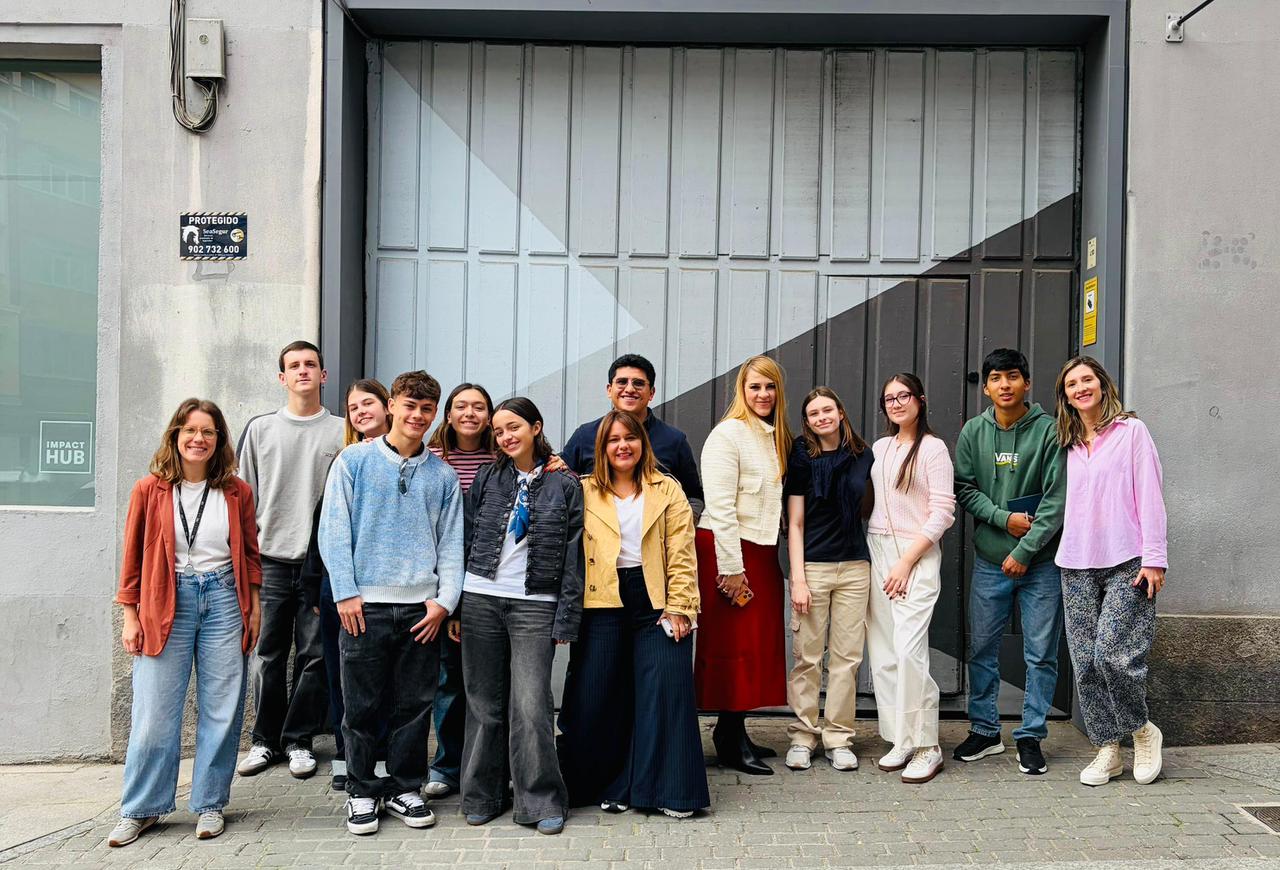 Group photo outside Impact Hub Madrid