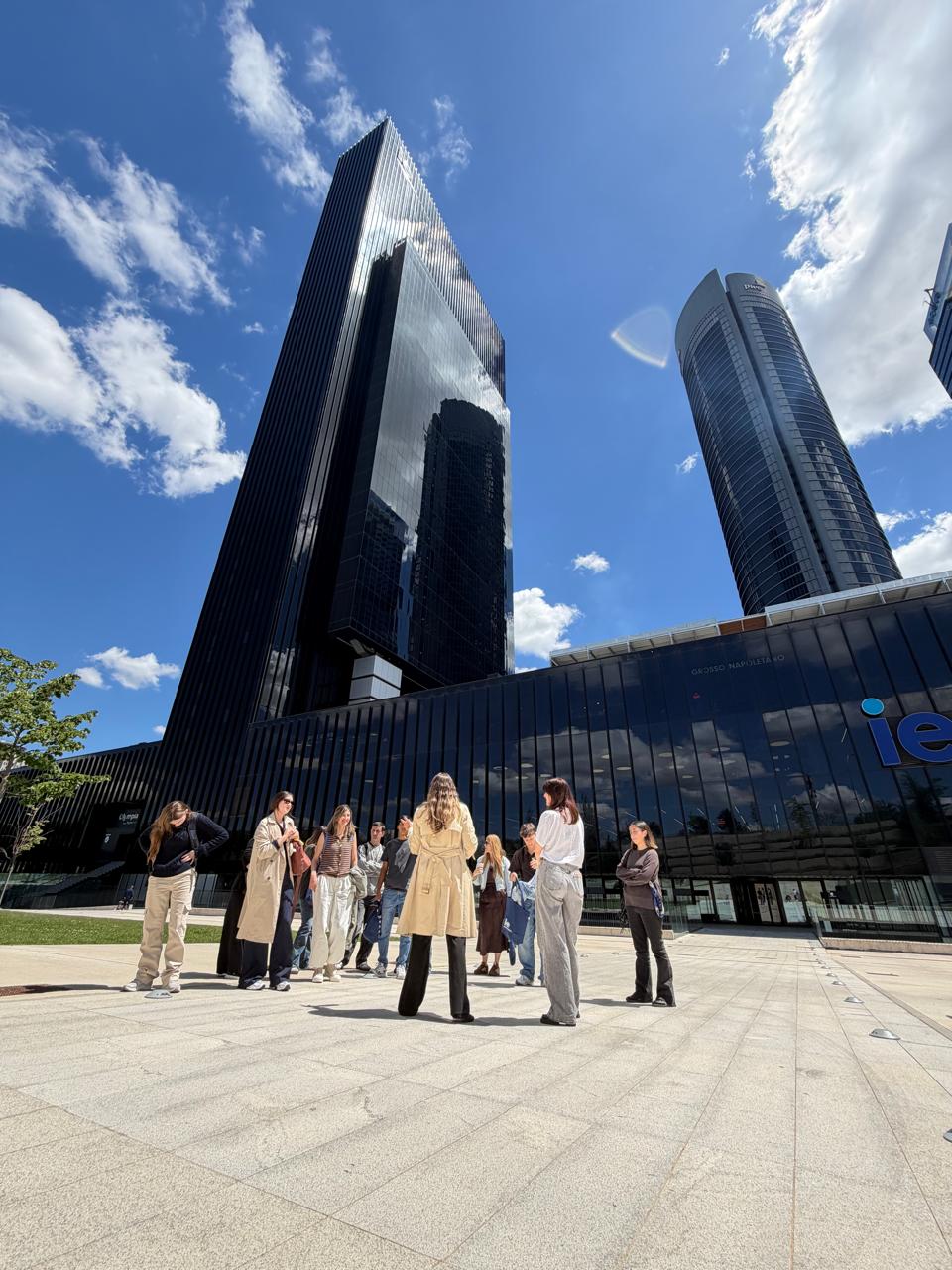 Students touring the IE University campus